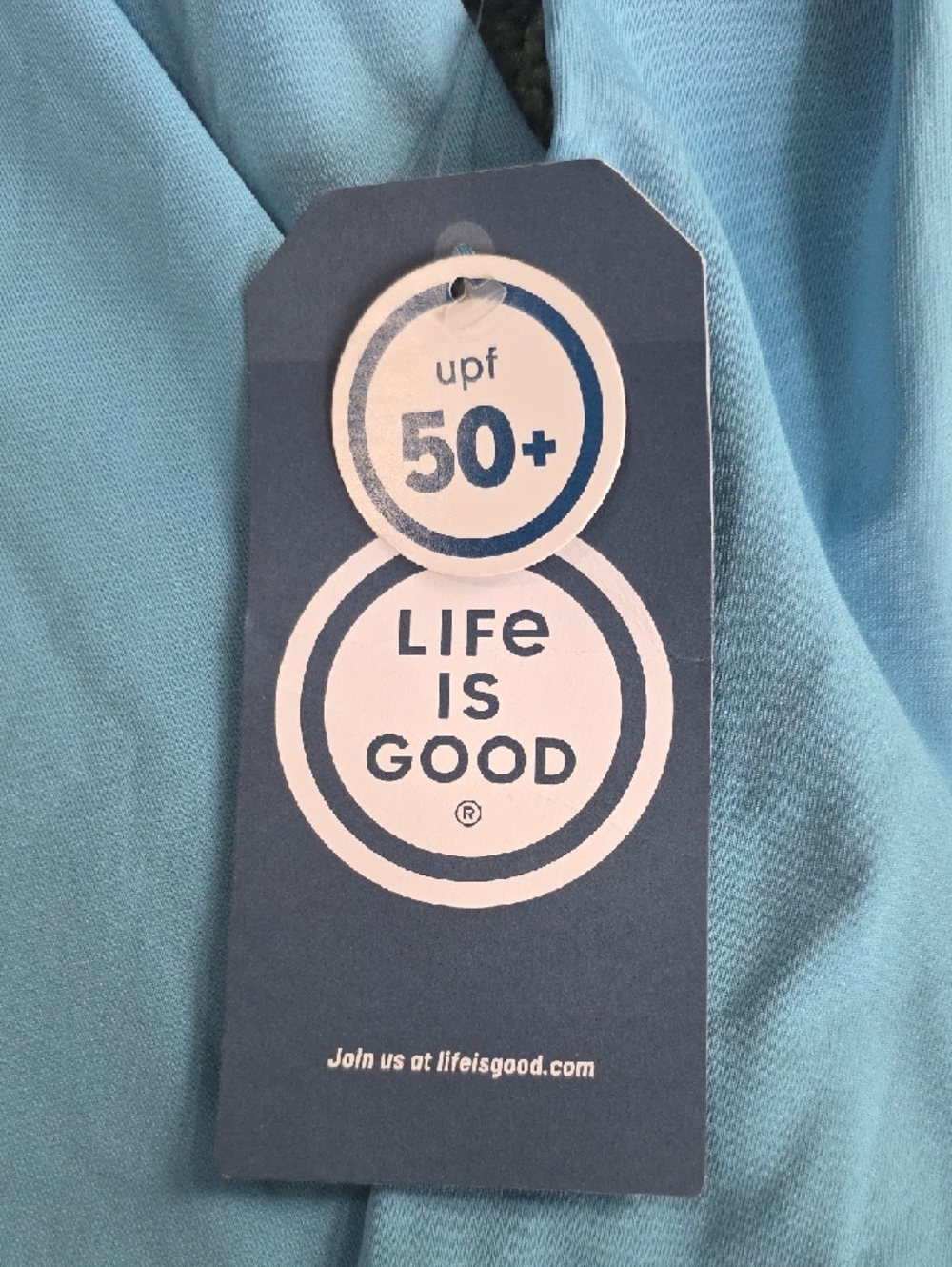 Life Is Good Mens XL Light Blue Long Sleeve Tee with Red Jeep Graphic, NWT. - Picture 5 of 12